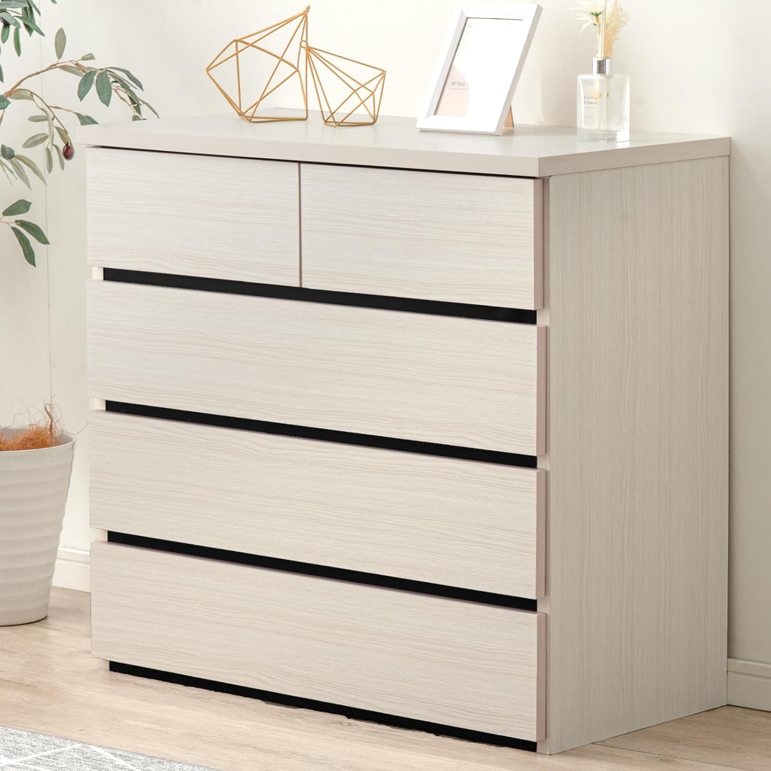 ホワイト木製チェスト 2段引き出し 訳あり品 写真をご確認TST-06-⑨